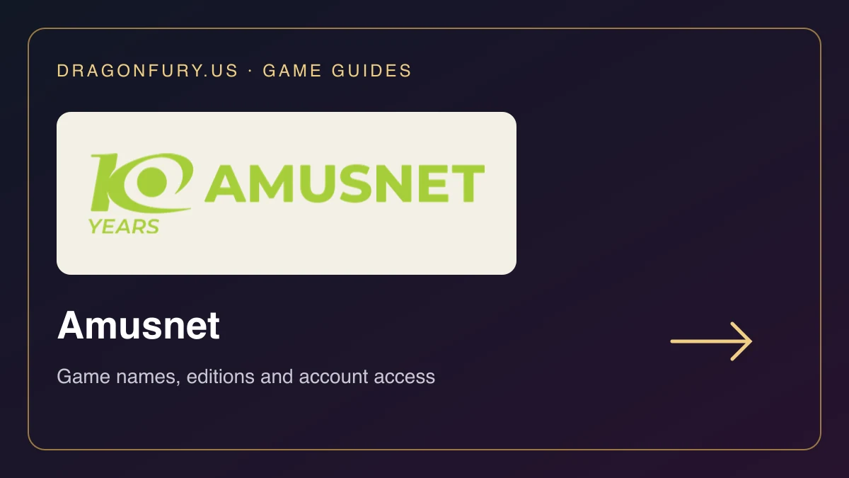 Amusnet catalogue guide on DragonFury.us