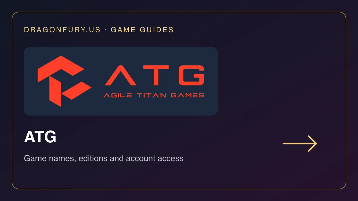 ATG catalogue guide on DragonFury.us