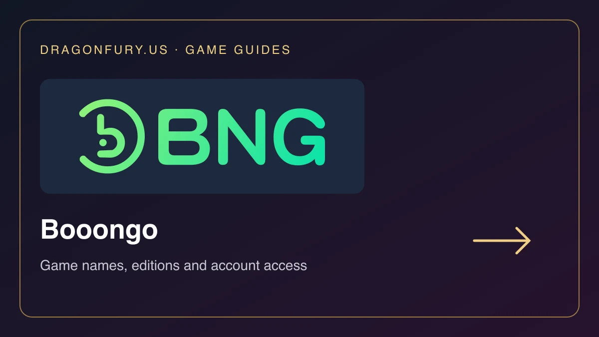 Booongo catalogue guide on DragonFury.us