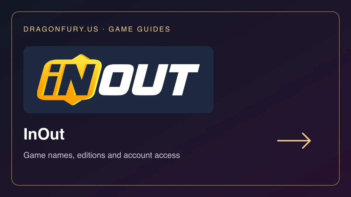 InOut catalogue guide on DragonFury.us