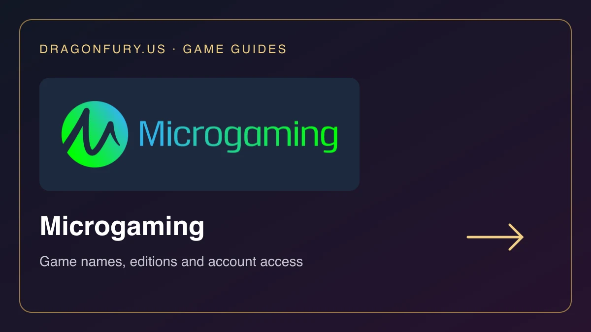 Microgaming catalogue guide on DragonFury.us