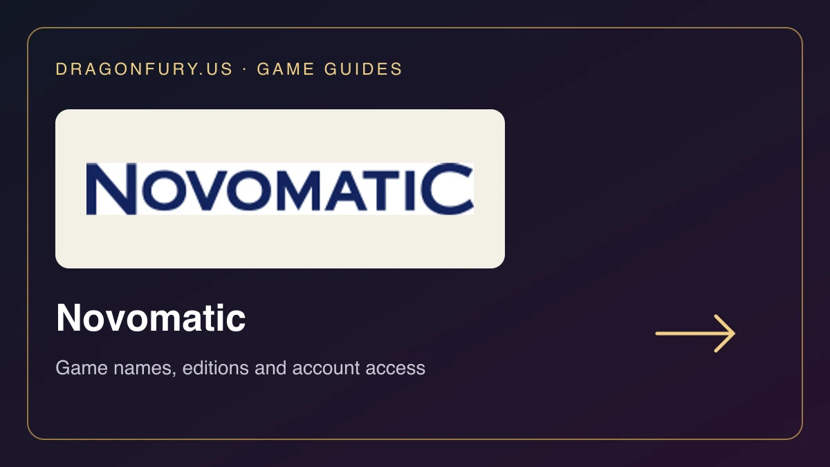 Novomatic catalogue guide on DragonFury.us
