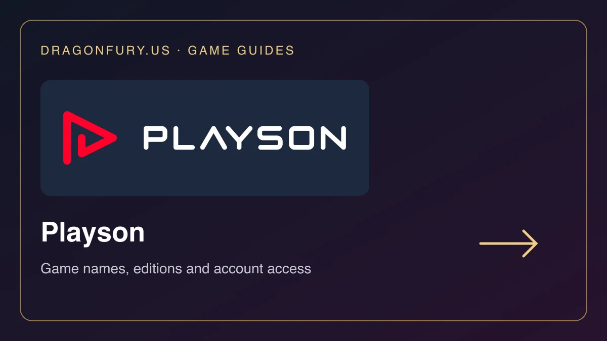 Playson catalogue guide on DragonFury.us
