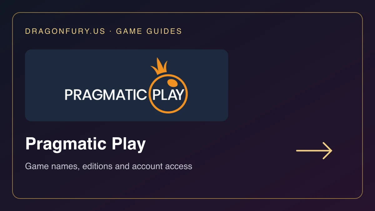 Pragmatic Play catalogue guide on DragonFury.us