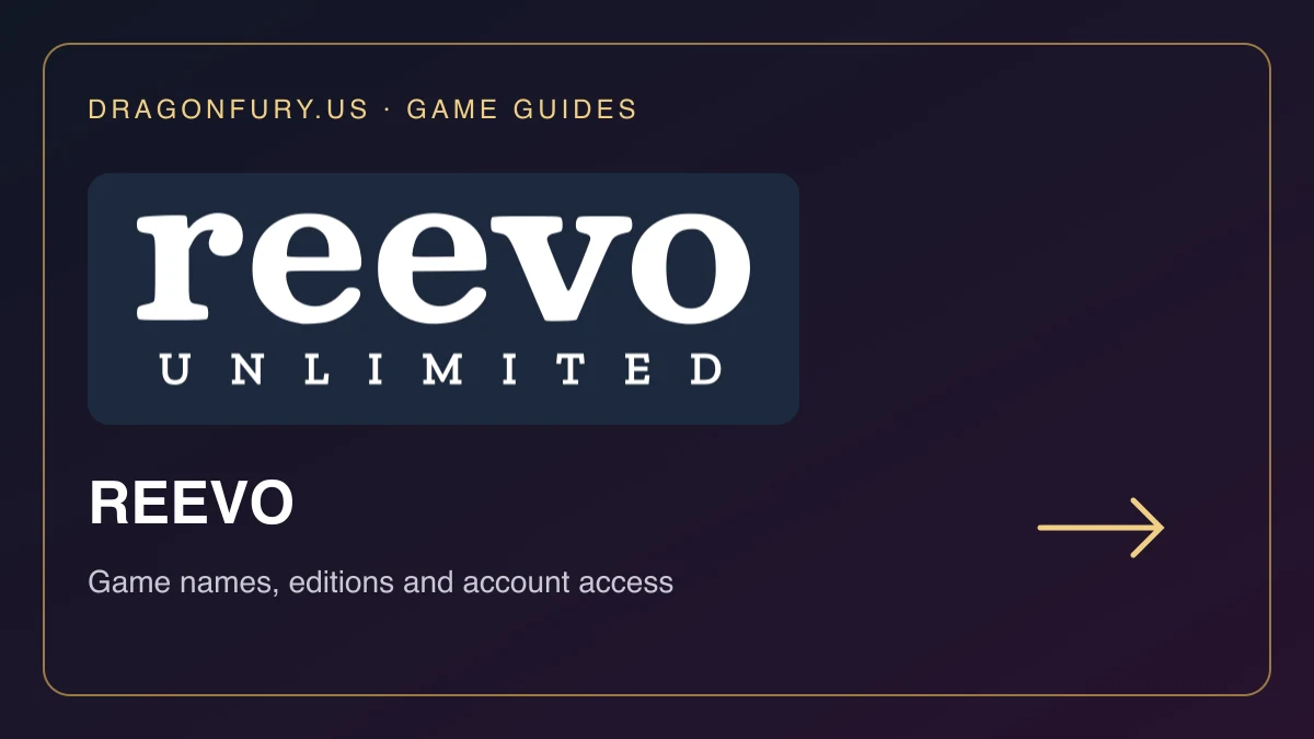 REEVO catalogue guide on DragonFury.us