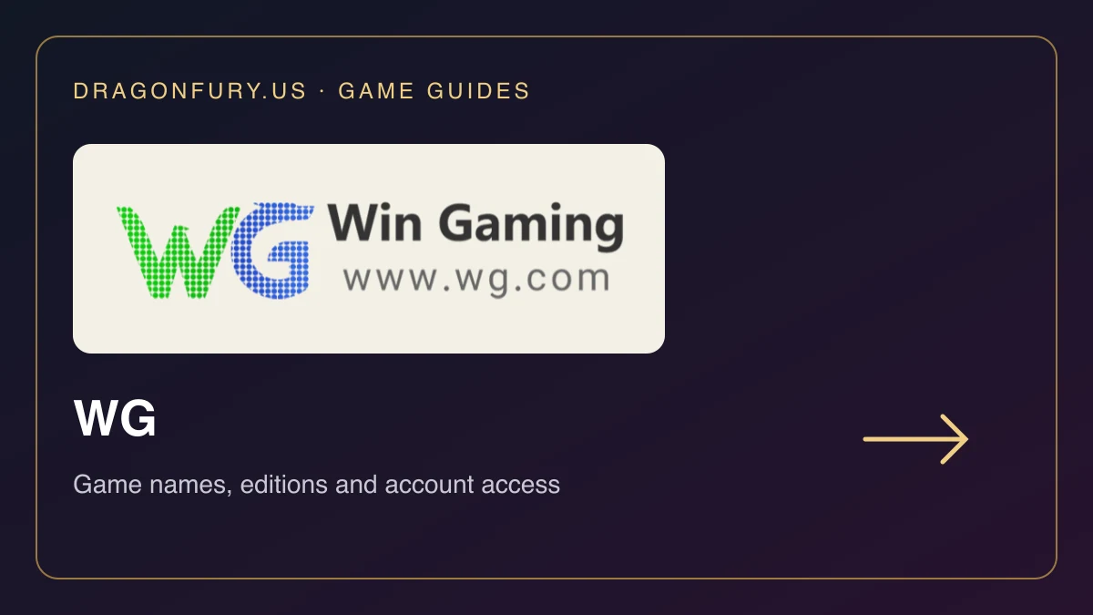 WG catalogue guide on DragonFury.us